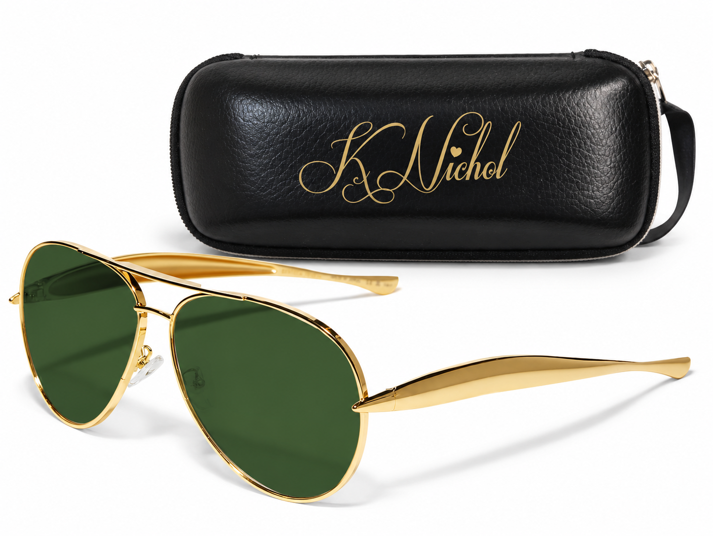 Gold Frame- Green Lens with K Nichol Sunglasses case