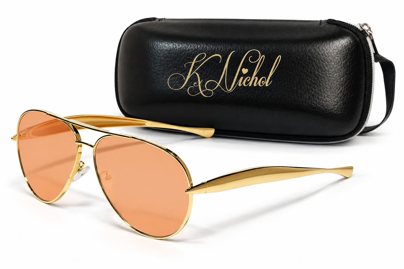 Gold Frame- Orange Lens with K Nichol Sunglasses case