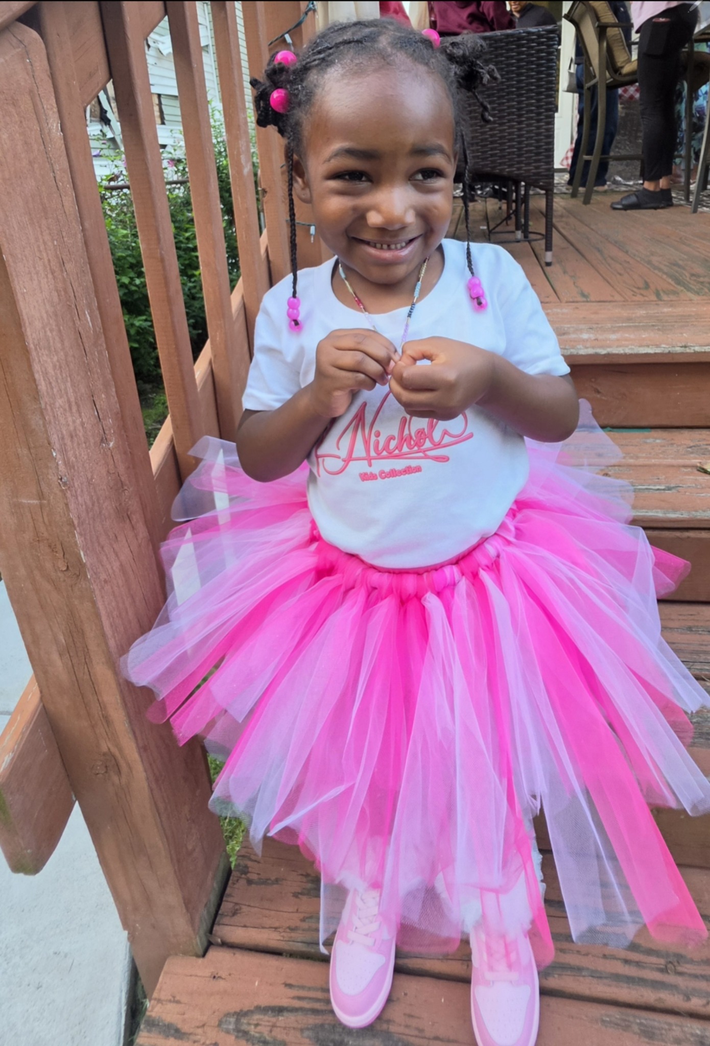 Pink and white toddler tutu set